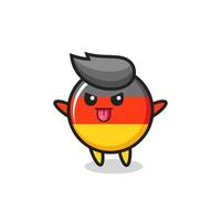 naughty germany flag badge character in mocking pose vector