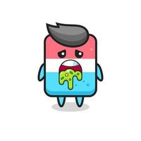 the cute eraser character with puke vector