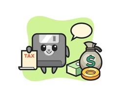 Character cartoon of floppy disk as a accountant vector