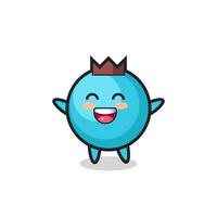 happy baby blueberry cartoon character vector