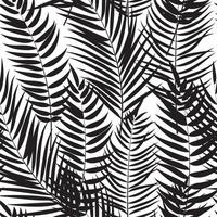 Beautiful Palm Tree Leaf Silhouette Seamless Pattern Background vector