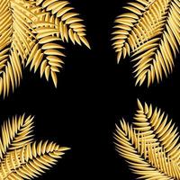 Beautiful Golden Palm Tree Leaf Silhouette Background vector