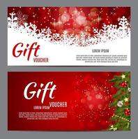Christmas and New Year Gift Voucher, Discount Coupon Template vector
