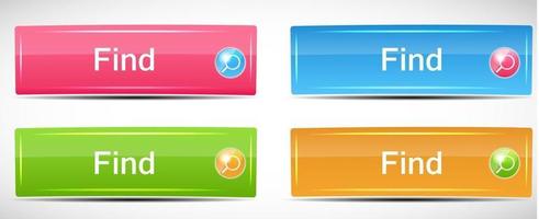 Shiny Rectangle Menu Buttons vector illustration