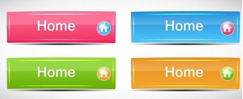 Shiny Rectangle Menu Buttons vector illustration