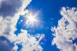 Sunshine sunbeams between clouds Brocken Harz Wernigerode Germny photo