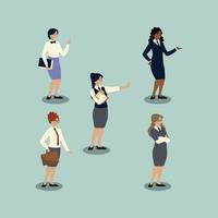 business team, group of people dressed in suit, business women vector