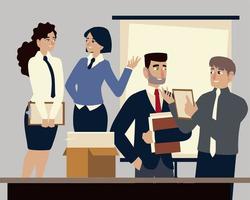 business people working with documents in the office vector