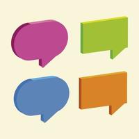 set of speech bubble talk social media icons vector