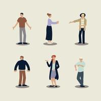 people character standing, persons cartoon collection vector