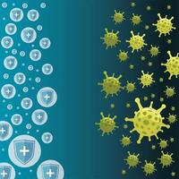 covid 19 virus protection with cross shields vector design