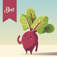 vegetable kawaii cartoon cute beet vector