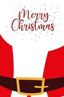merry christmas greeting card santa suit celebration vector