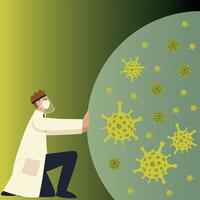 covid 19 virus protection and man doctor with face mask vector design