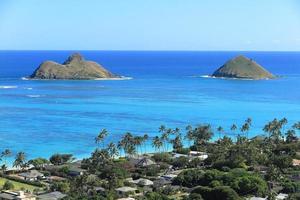 vista de la playa lanikai hawaii foto