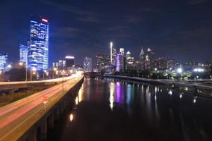 Philadelphia, downtown evening view photo