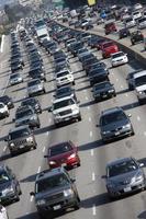 Los Angeles freeway in heavy traffic