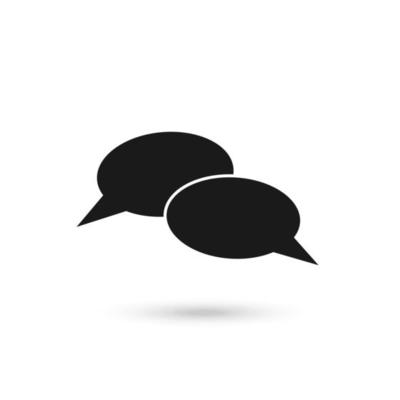 Vector message icon. Two circle speech bubble.