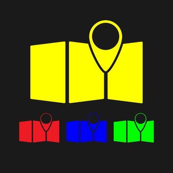 Set of multi-colored map pointers. GPS location symbol. vector