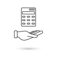 Hand hold Calculator flat icon vector with simple design.