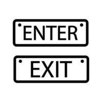 Exit and enter vector icons. Flat design