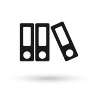 Black File Folder Thin Line Vector Design Icon