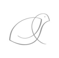 Continuous one line drawing dove bird. Flying pigeon logo vector