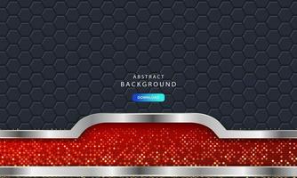 Luxurious dark background with carbon fiber hexagon texture vector