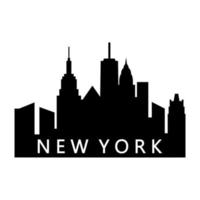 New York Skyline Illustrated On White Background vector