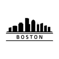 Boston horizonte ilustrado sobre fondo blanco. vector