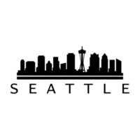 Seattle Skyline Illustrated On White Background vector