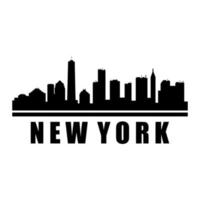 New York Skyline Illustrated On White Background vector