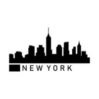 New York Skyline Illustrated On White Background vector