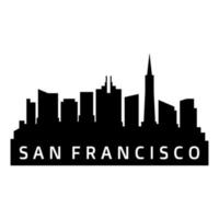 San Francisco Skyline Illustrated On White Background vector