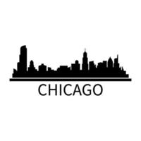 horizonte de chicago ilustrado sobre fondo blanco vector