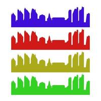 Illustrated City Skyline On White Background vector