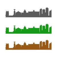 Lisbon Skyline Illustrated On White Background vector