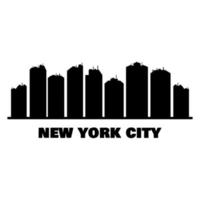 New York Skyline Illustrated On White Background vector