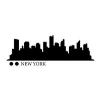 New York Skyline Illustrated On White Background vector