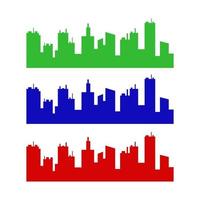 Illustrated City Skyline On White Background vector