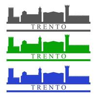 Trento, horizonte, ilustrado, blanco, plano de fondo vector