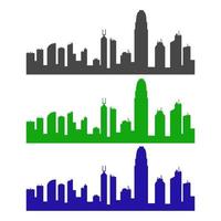 Hong Kong Skyline Illustrated On White Background vector
