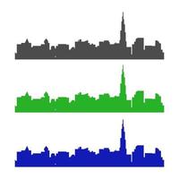 Dubai Skyline Illustrated On White Background vector