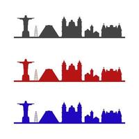 Rio De Janeiro Skyline Illustrated On White Background vector