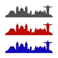 Rio De Janeiro Skyline Illustrated On White Background vector