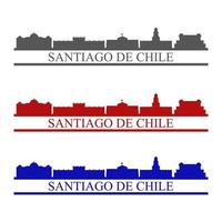 Santiago de Chile horizonte ilustrado sobre fondo blanco. vector