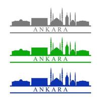 Ankara Skyline Illustrated On White Background vector