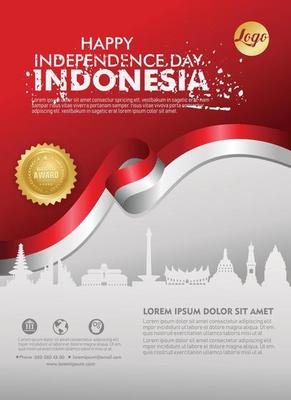 Indonesian Independence day celebration banner set.