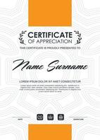 plantilla de certificado de agradecimiento vector