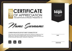 Certificate of appreciation template vector